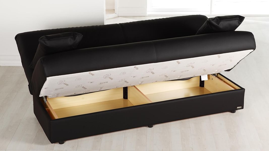 Regata Black Vinyl Sofa Bed
